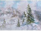 Zima u planini - akvarel