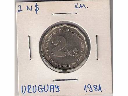 a3 Uruguay 2 New Pesos 1981. AUNC