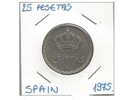b3 Spain 25 pesetas 1975.