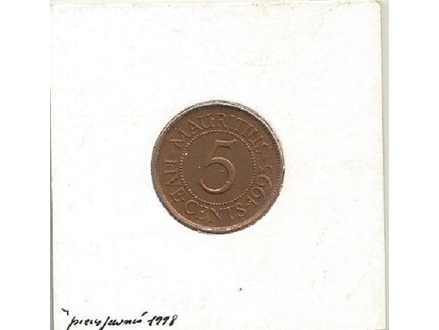 c10 Mauritius 5 cents 1993.