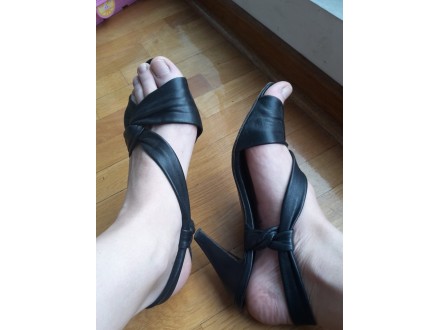 crne kozne italijanske sandale