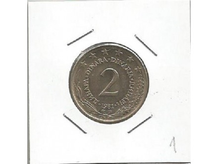 d5 Jugoslavija 2 dinara 1981. u kartonu