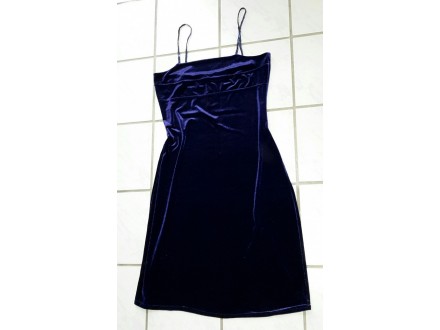 desANGES plisana plava haljina sa sljokicavim bretelama