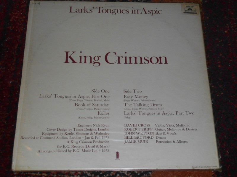 king crimson - larks tongue in aspic (UK 1.pres) 5/5