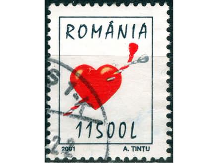 kt308e,  15. feb.2001. Romania Mi5555(-o-)  1/2