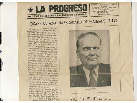 la progeso esperanto novine sa titovom fotografijom