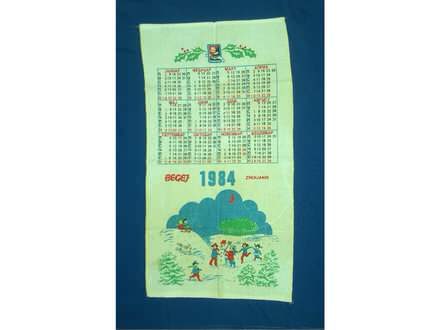 tekstilni zidni kalendar 1984, Begej Zrenjanin